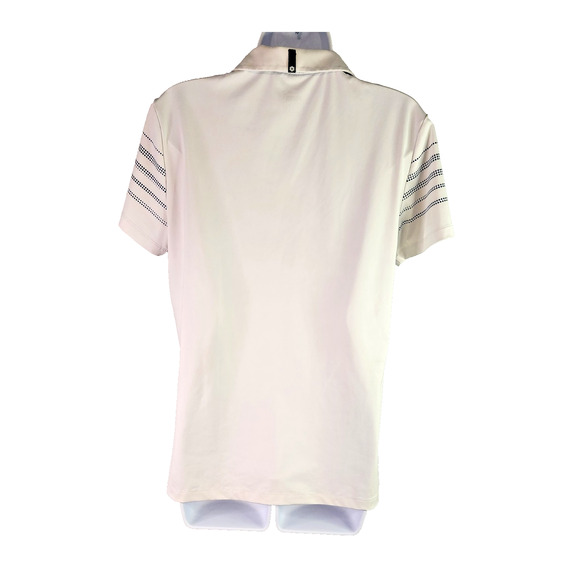 Puma Golf White Short Sleeve Polo Colorful Stripes Women's Size Large - Picture 4 of 4